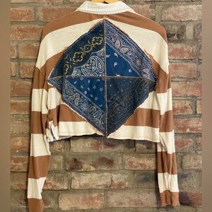 Free People - We The Free Red Zone Rugby Top